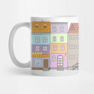 cartoon old town Mug